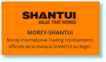 MOREY-SHANTUI Morey International Trading représentants officiels de la marque SHANTUI au Niger.
